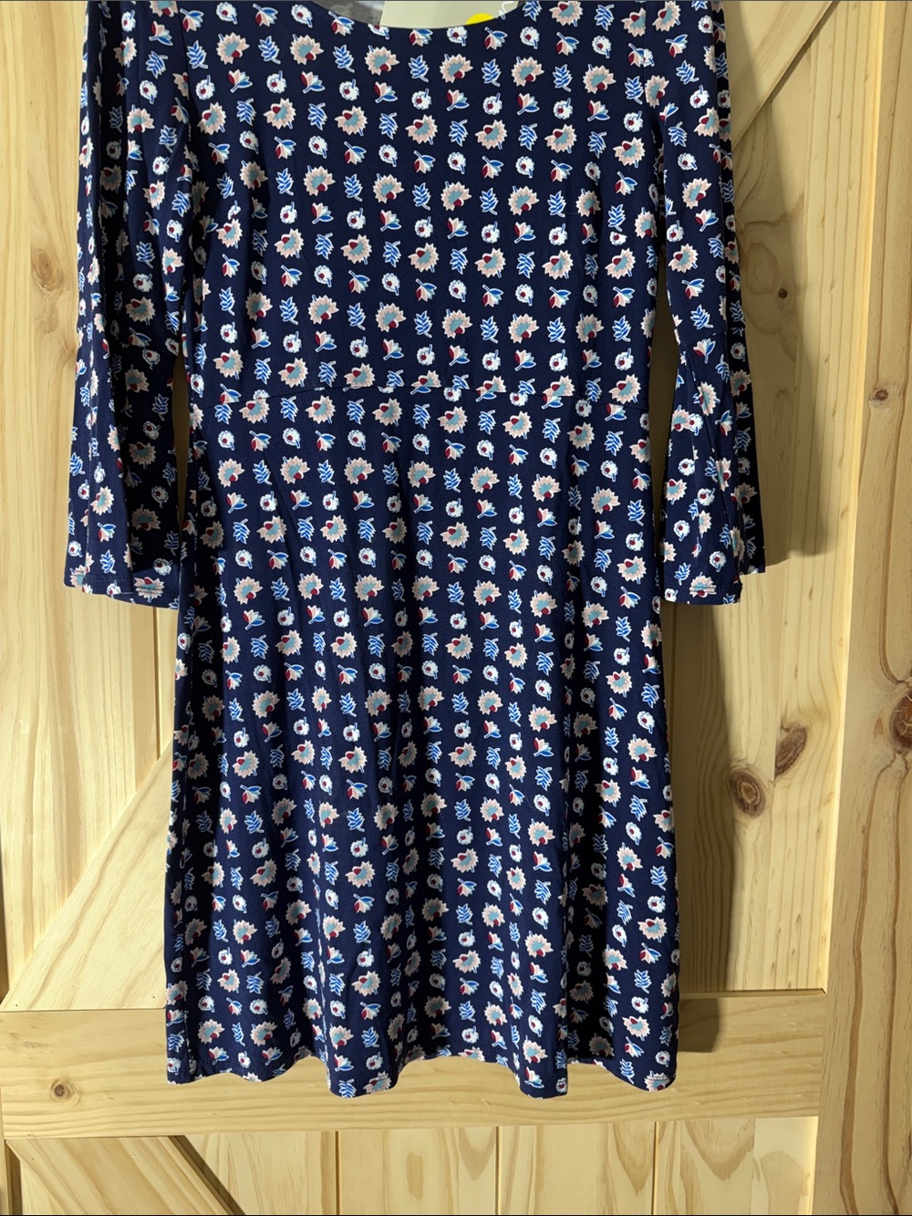 NWT Boden Navy Floral Swing Dress with Pink and White Accents - Picture 4 of 8